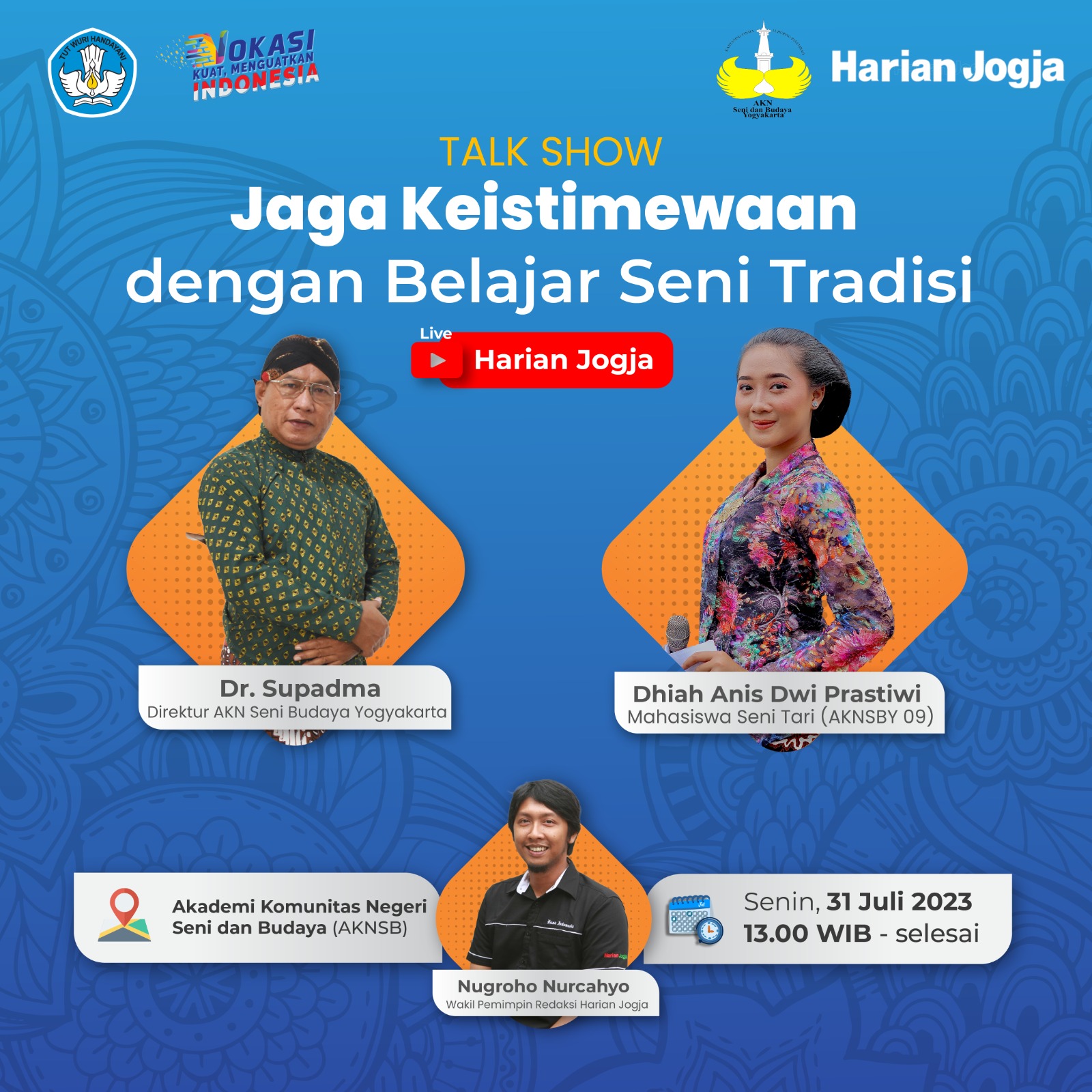 Harian Jogja Adakan Talkshow Di AKN Senbud Yk, Hadirkan Direktur Dan Mahasiswa Sebagai Narsum
