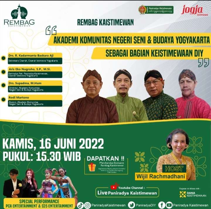 AKN Seni dan Budaya Yogyakarta Sebagai Bagian Keistimewaan DIY